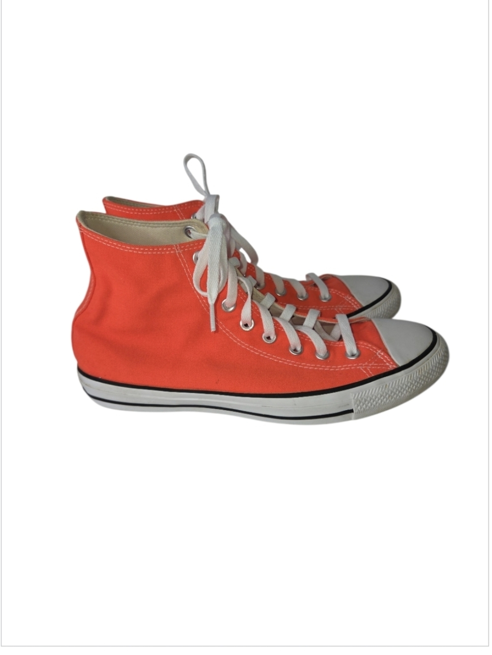 Converse Chuck Taylor All Star Orange High Top Sneakers Mens 9 Womens 11 - Picture 3 of 11
